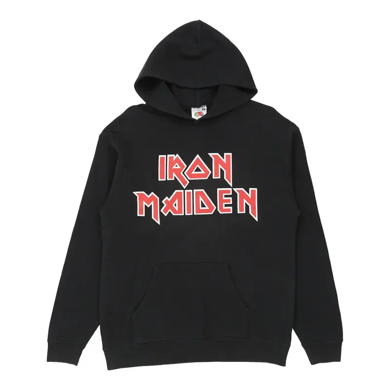 Iron Maiden Fruit Of The Loom Band Hoodie - Medium Black Cotton Blend