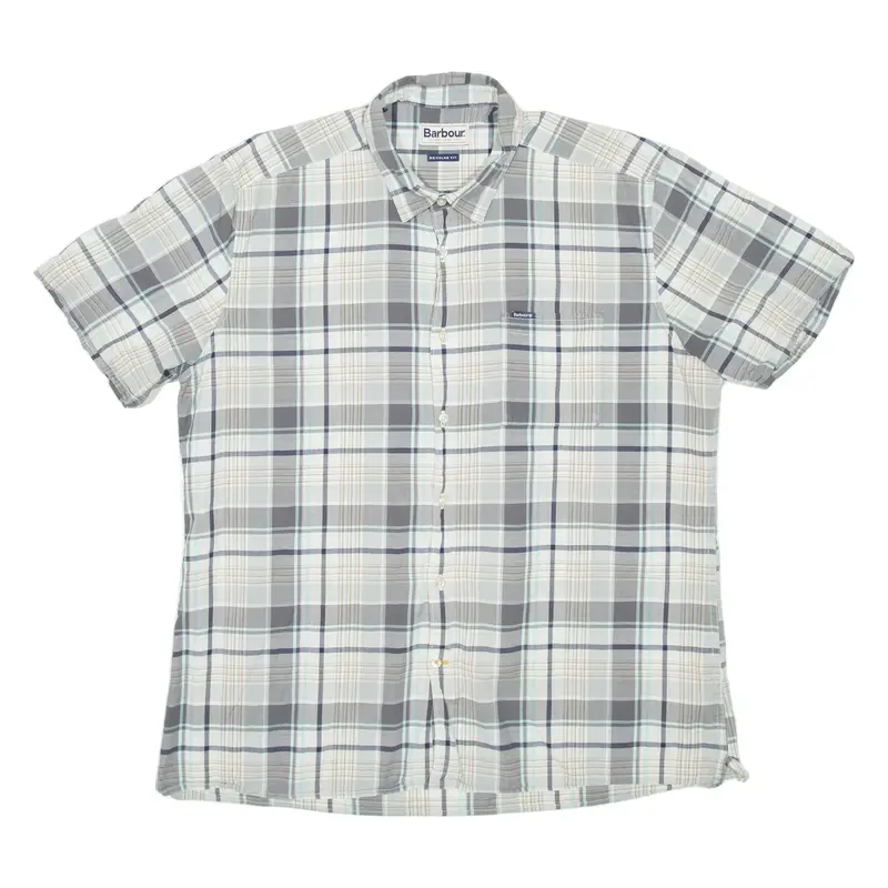 BARBOUR Regular Fit Mens Shirt Grey Check L