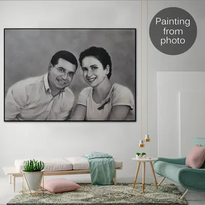 Abstract Custom Paintings from Photo Modern Loving Couple Painting Original Hand Painted Art Oil Painting Wall Decor | PAINTI...