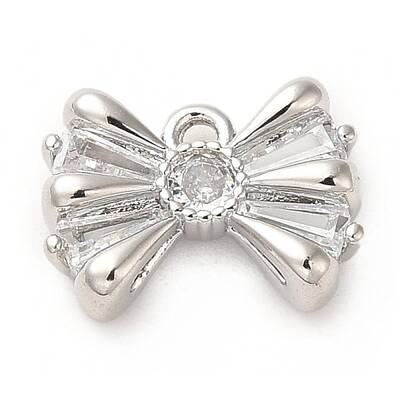 Brass Micro Pave Clear Cubic Zirconia Pendants