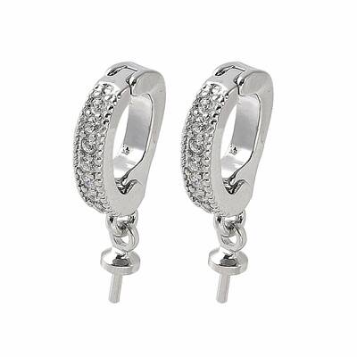 Brass Micro Pave Cubic Zirconia Pendants Bails