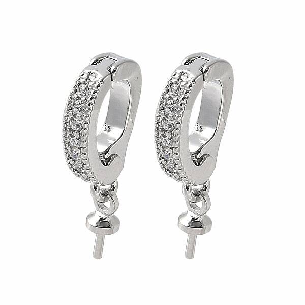 Brass Micro Pave Cubic Zirconia Pendants Bails