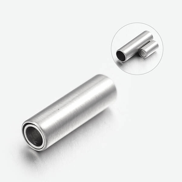 Tarnish Resistant 304 Stainless Steel Magnetic Clasps with Glue-in Ends