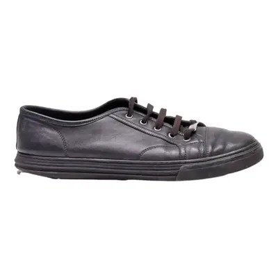 GUCCI Low Top Trainers Black Leather Mens UK 11