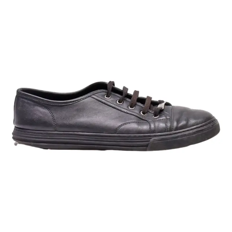 GUCCI Low Top Trainers Black Leather Mens UK 11