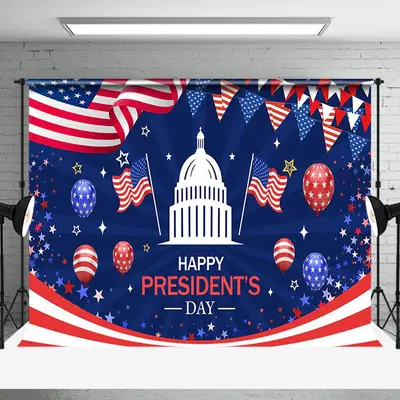 White House Festive Usa Flag Presidents Day Backdrop - Aperturee