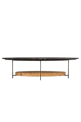 Black Marble Oval Coffee Table | Andrew Martin Olivia