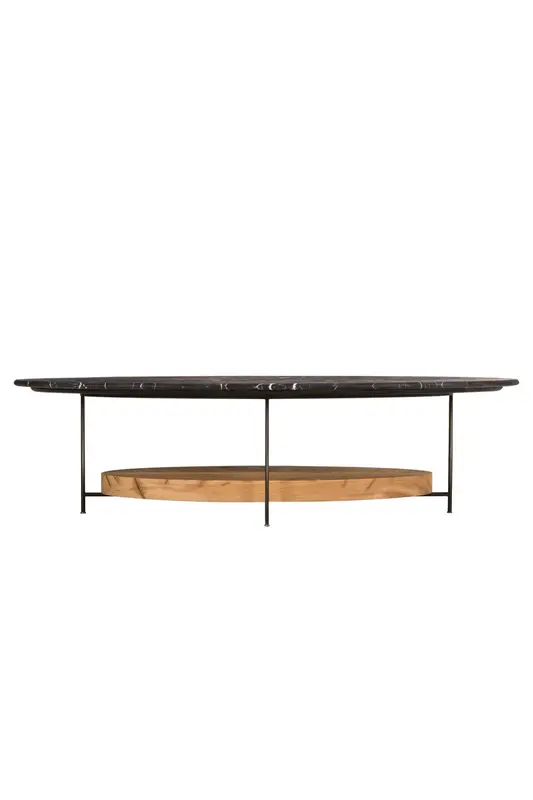 Black Marble Oval Coffee Table | Andrew Martin Olivia