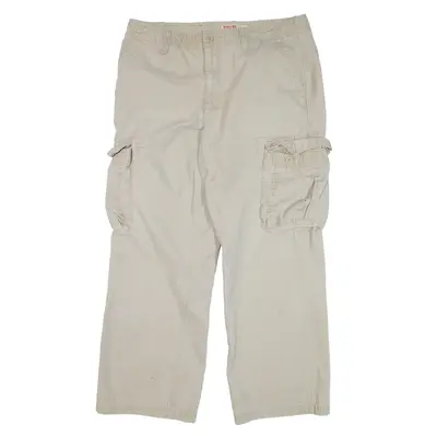 NOSSIMO SUPPLY CO Cargo Trousers Beige Regular Straight Mens W36 L30