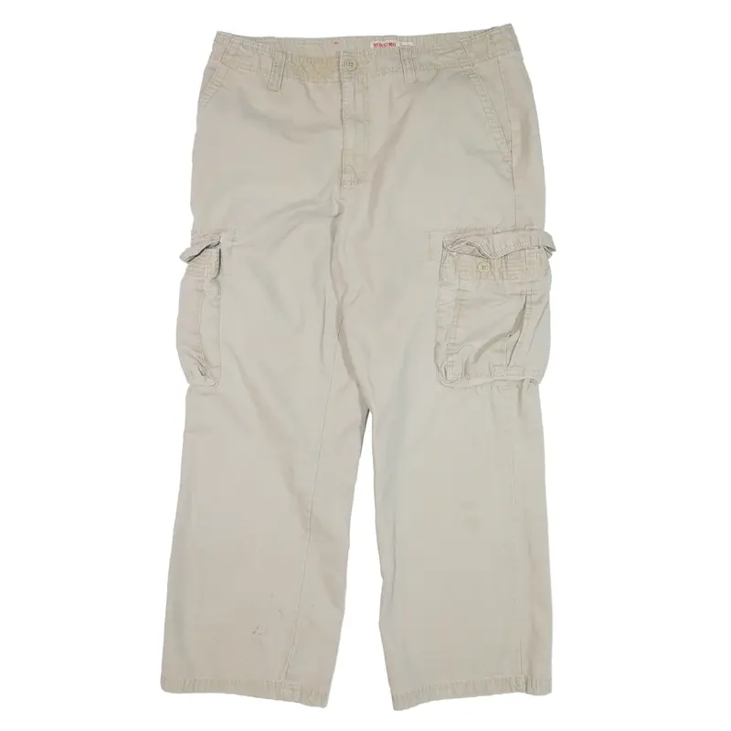NOSSIMO SUPPLY CO Cargo Trousers Beige Regular Straight Mens W36 L30