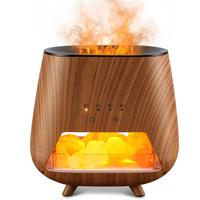 Essential Oil Diffuser for Home: 200ml Wood Grain Scent Diffuser - Pure Himalayan Pink Salt Rock - Cool Mist Humidifier with ...