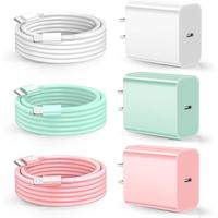 20W USB C Wall Charger with 3Pack 10FT USB C Cable Phone Cable Fast Charging Compatible with iPhone 14/13/12/12 Pro Max/11