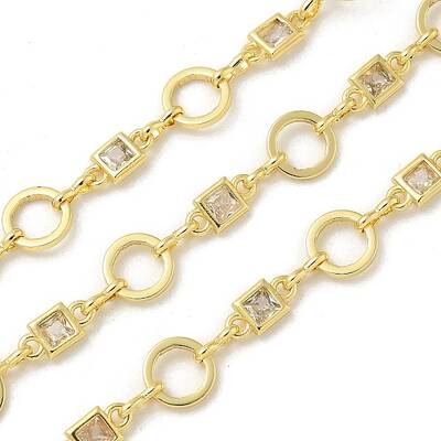 Rack Plating Brass Glass Link Chains