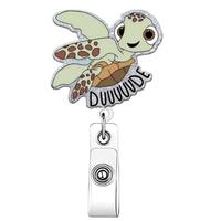 Cute Turtle Design Badge Holder, 1 Count Retractable Badge Reel, Creative ID Card Holder for Nurse Doctor Student Office Work...