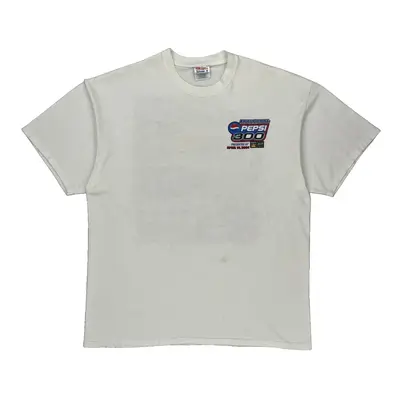 Pepsi Hanes Nascar T-Shirt - XL White Cotton