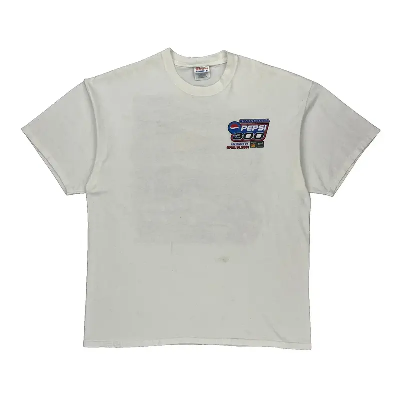 Pepsi Hanes Nascar T-Shirt - XL White Cotton