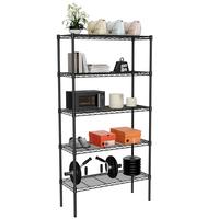 Sweet Furniture S - 3/4/5-Tier Storage Shelving Unit, Adjustable Metal Wire Racks Heavy Duty Standing Shelf Organizer