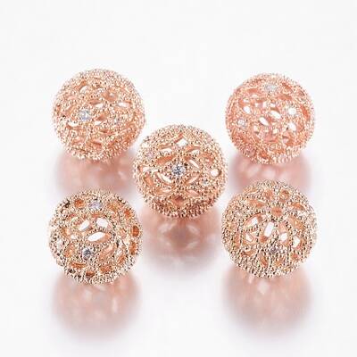 Brass Cubic Zirconia Beads