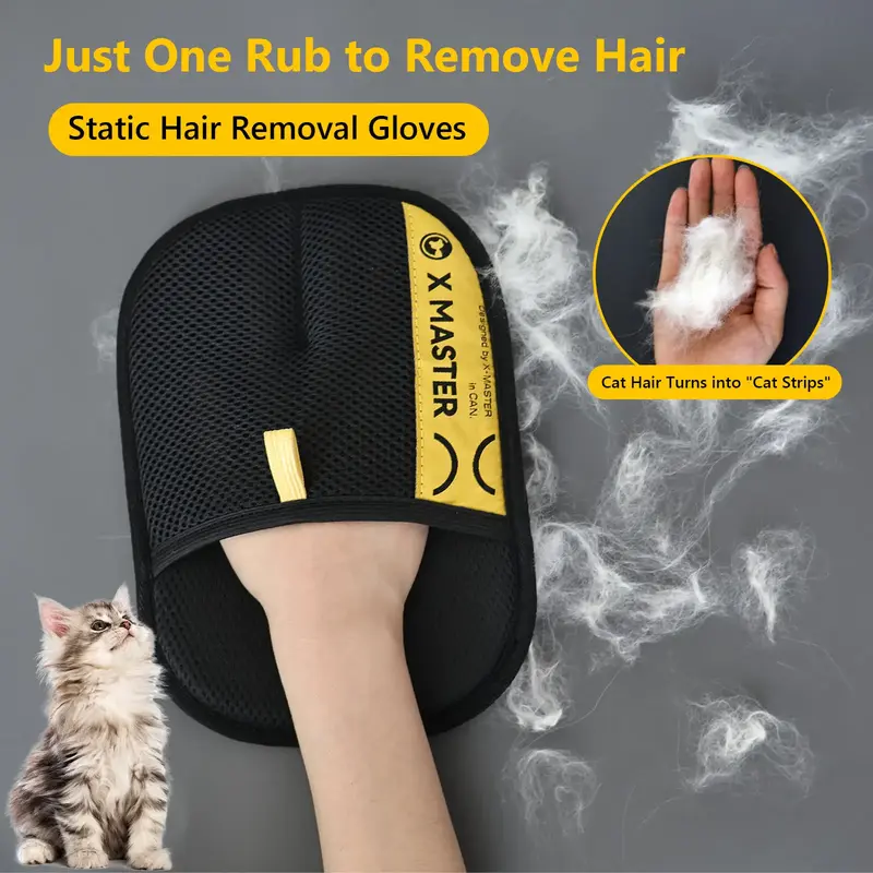 Pet Hair Removal Gloves, Electrostatic Pet Hair Remover, Reusable Cat&Dog Hair Remover for Couch, Furniture, Carpet, Car Seat...