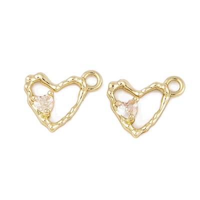 Brass Micro Pave Clear Cubic Zirconia Charms