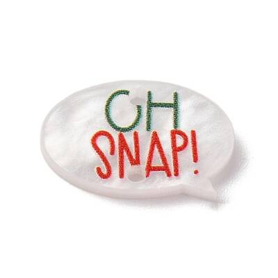 Christmas Theme Word OH SNAP Printed Acrylic Connector Charms