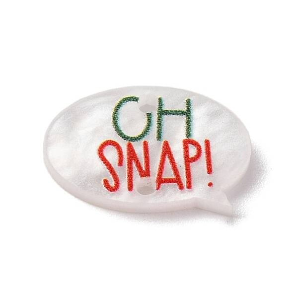 Christmas Theme Word OH SNAP Printed Acrylic Connector Charms