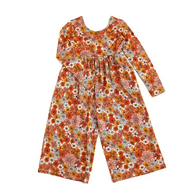 Louisa ROMPER Bamboo Wide Leg Floral Toddler Kids Outfit Gigi and Max