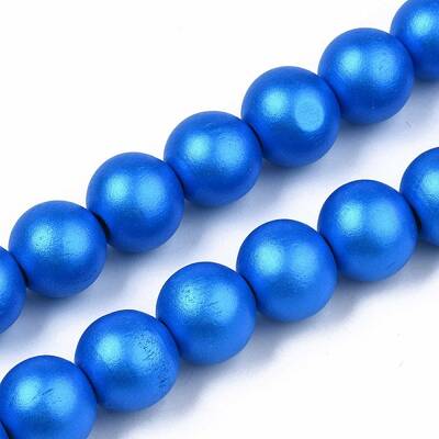 Painted Natural Wood Beads Strands
