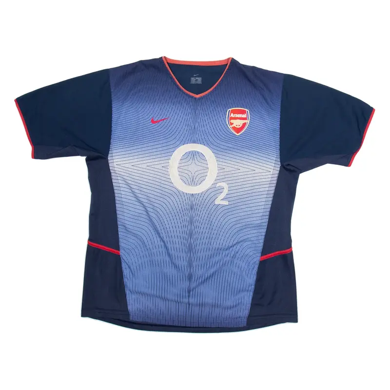NIKE Arsenal Mens Football Shirt Jersey Blue V-Neck L