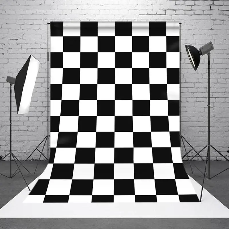 White Black Plaids Simple Abstract Textured Backdrop - Aperturee