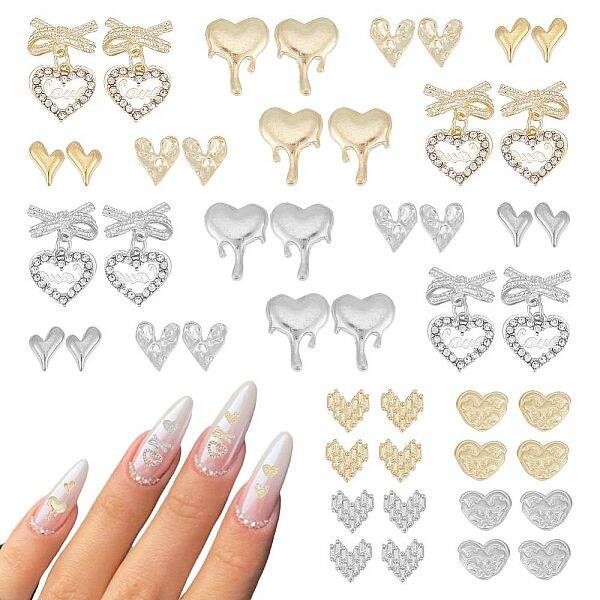 48Pcs 12 Style Alloy Cabochons