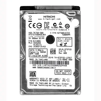 079TG5 Dell 500GB 7200RPM SATA 3Gb/s 16MB Cache 2.5-Inch Hard Drive