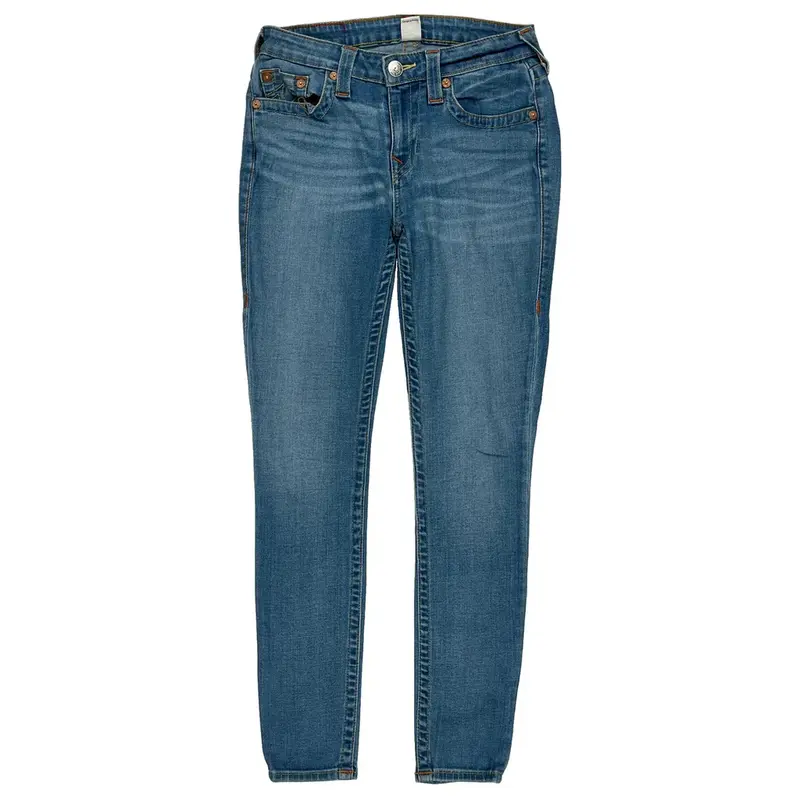 Denim True Religion Skinny Jeans - 28W UK 8 Blue Cotton Blend