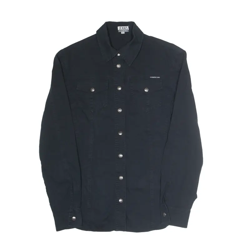 ICEBERG JEANS Plain Shirt Black Long Sleeve Womens M