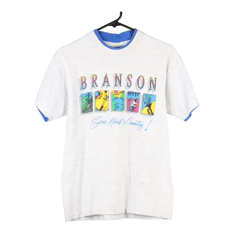 Branson Signal Sports Graphic T-Shirt - Medium Grey Cotton