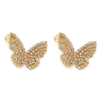 Butterfly Rack Plating Brass Stud Earrings