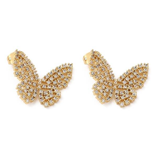 Butterfly Rack Plating Brass Stud Earrings