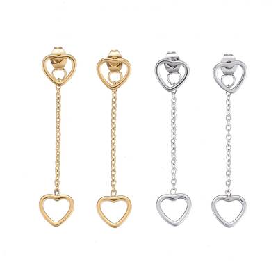 304 Stainless Steel Chain Tassel Earrings