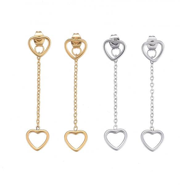 304 Stainless Steel Chain Tassel Earrings