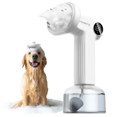 Heapets Electric Foaming Shampoo Dispenser for Dog and Cat Bathing with Adjustable Speed Settings
