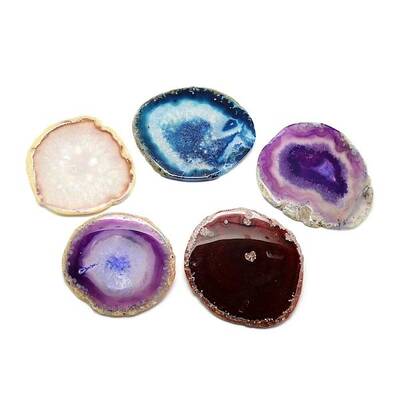 Druzy Natural Brazilian Agate Slice Display Decorations