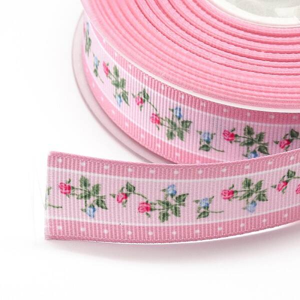 Flower Printed Grosgrain Ribbons