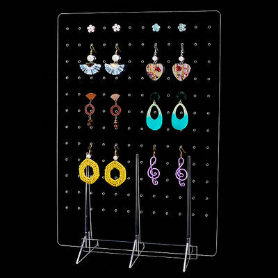 Transparent Acrylic Slant Back Earring Display Stands