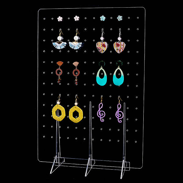 Transparent Acrylic Slant Back Earring Display Stands