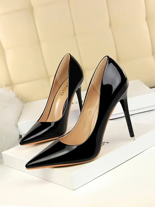 Women's Fashionable Texture Metal Stiletto Heels, Elegant Pointed Toe High Heels for Party, Banquet, Fashion Shoes for Party,...