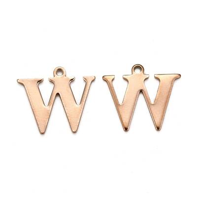 Ion Plating(IP) 304 Stainless Steel Alphabet Charms
