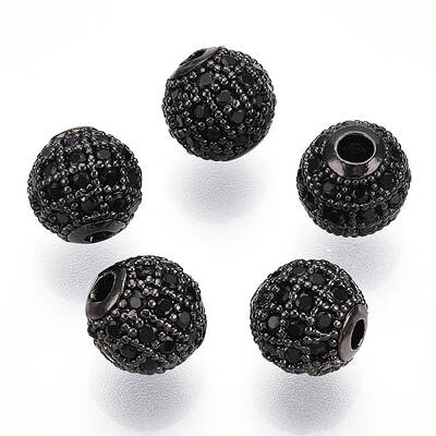 Rack Plating Brass Cubic Zirconia Beads