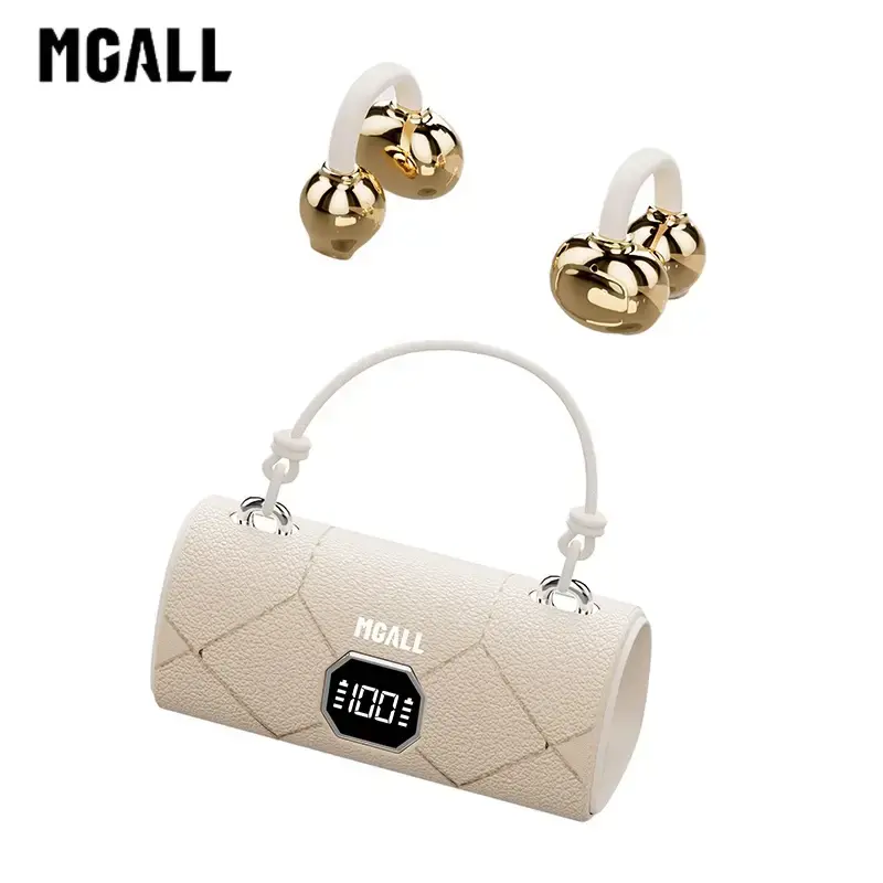MGALL X22 Fashionable Clip-On Wireless Headphones with Handbag‑Style Light‑Luxury Leather Texture, Comfortable Fit, 2025 ...