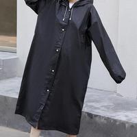 Adult Portable Long Raincoat with Drawstring Design Hat, 1 Count Portable Waterproof Lightweight Hooded Raincoat for Outdoor,...