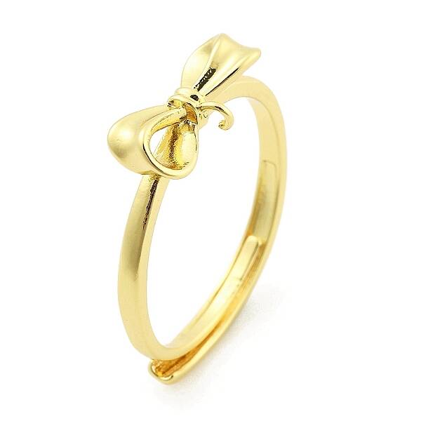 Bowknot Brass Adjustable Ring Settings